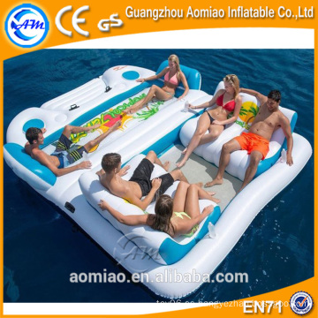 2016 Nueva piscina inflable flotante de la piscina del diseño, isla durable del flotador del agua